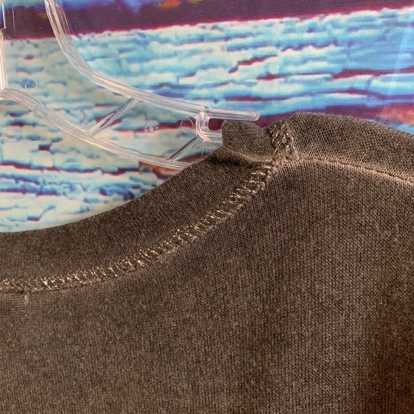 Elissia Distressed and Embellished Mixed Media T-Shirt - Picture 6 of 7